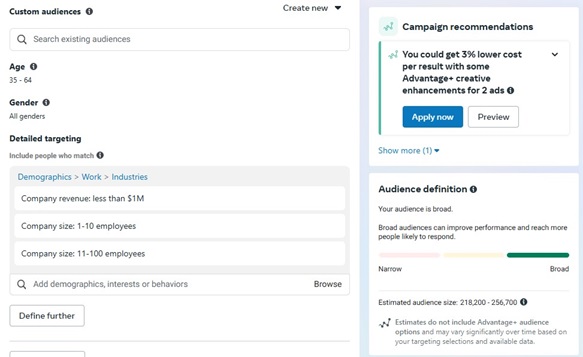 Meta Ads allows you to specific target audiences